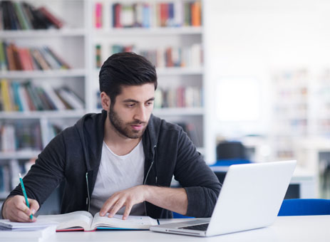 Student studying